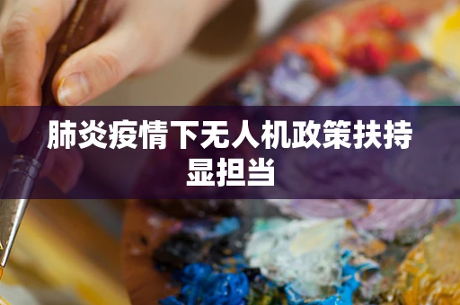 肺炎疫情下无人机政策扶持显担当