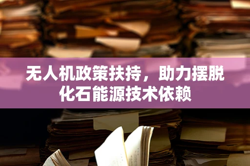 无人机政策扶持，助力摆脱化石能源技术依赖