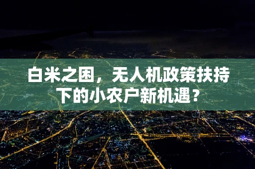 白米之困，无人机政策扶持下的小农户新机遇？