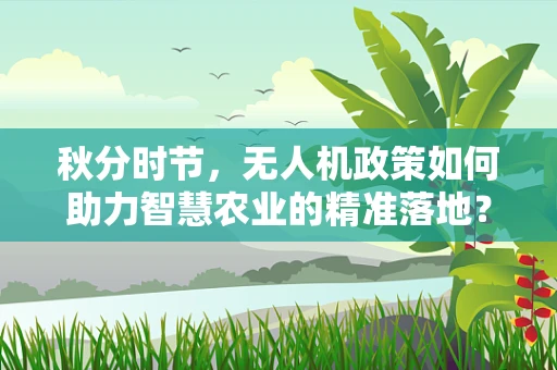 秋分时节，无人机政策如何助力智慧农业的精准落地？