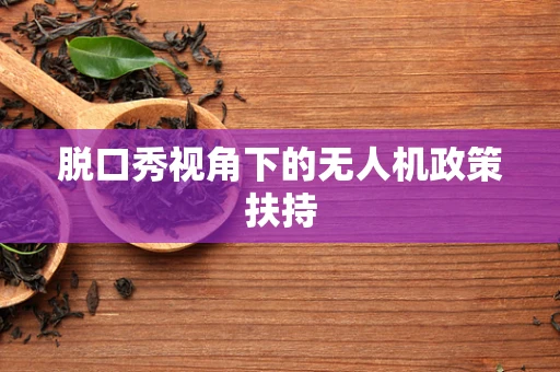 脱口秀视角下的无人机政策扶持