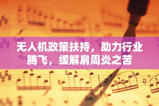 无人机政策扶持，助力行业腾飞，缓解肩周炎之苦