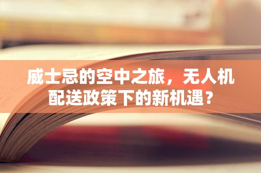 威士忌的空中之旅，无人机配送政策下的新机遇？