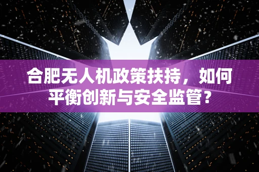 合肥无人机政策扶持，如何平衡创新与安全监管？