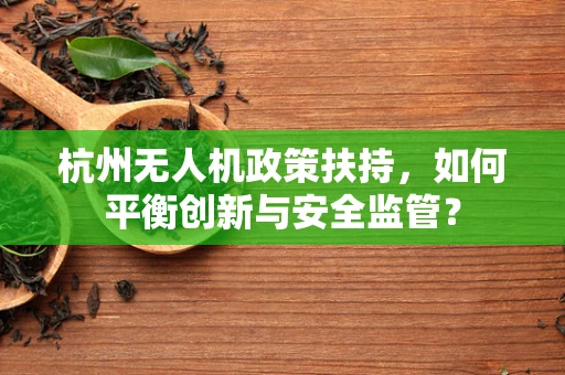 杭州无人机政策扶持，如何平衡创新与安全监管？