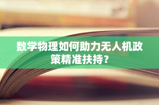 数学物理如何助力无人机政策精准扶持？