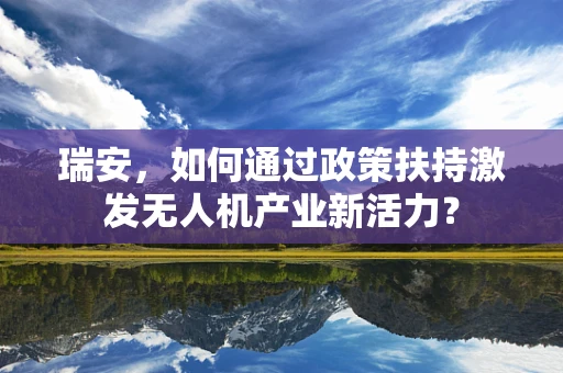 瑞安，如何通过政策扶持激发无人机产业新活力？
