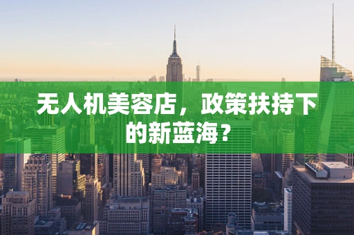 无人机美容店，政策扶持下的新蓝海？