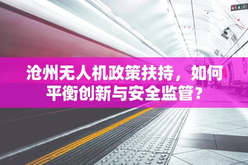 沧州无人机政策扶持，如何平衡创新与安全监管？