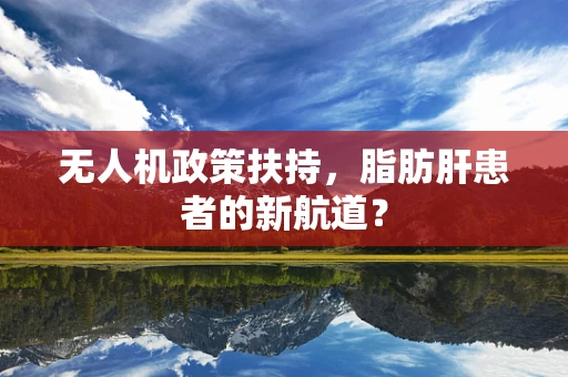 无人机政策扶持，脂肪肝患者的新航道？