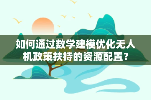 如何通过数学建模优化无人机政策扶持的资源配置？