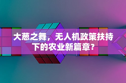 大葱之舞，无人机政策扶持下的农业新篇章？