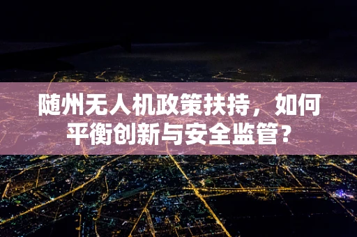 随州无人机政策扶持，如何平衡创新与安全监管？