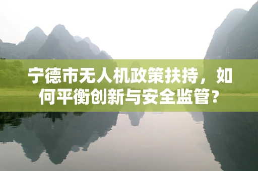 宁德市无人机政策扶持，如何平衡创新与安全监管？