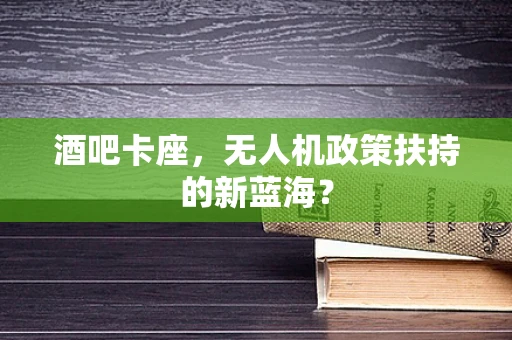 酒吧卡座，无人机政策扶持的新蓝海？