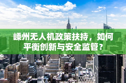 嵊州无人机政策扶持，如何平衡创新与安全监管？