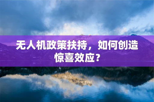 无人机政策扶持，如何创造惊喜效应？