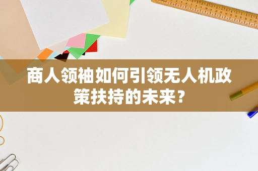 商人领袖如何引领无人机政策扶持的未来？