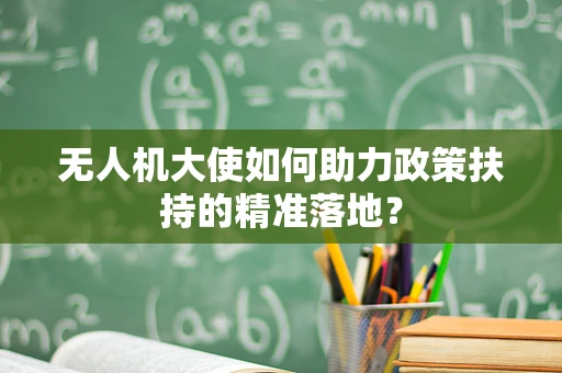 无人机大使如何助力政策扶持的精准落地？
