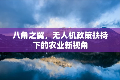八角之翼，无人机政策扶持下的农业新视角