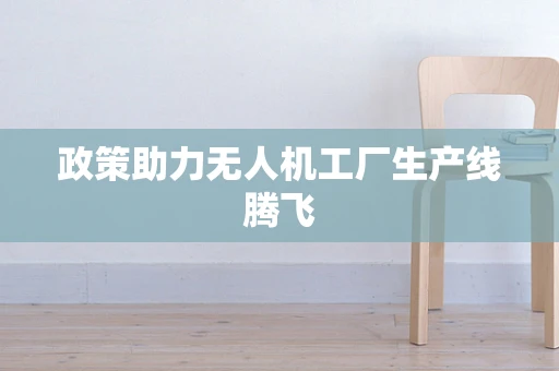 政策助力无人机工厂生产线腾飞