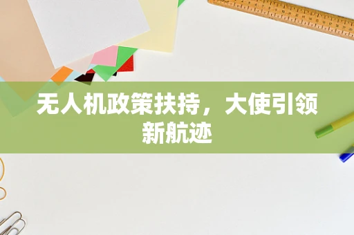 无人机政策扶持，大使引领新航迹