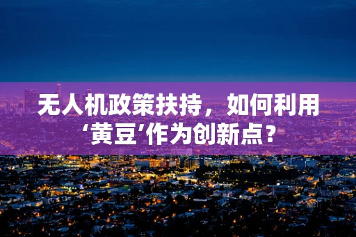无人机政策扶持，如何利用‘黄豆’作为创新点？