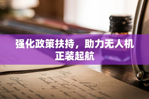 强化政策扶持，助力无人机正装起航