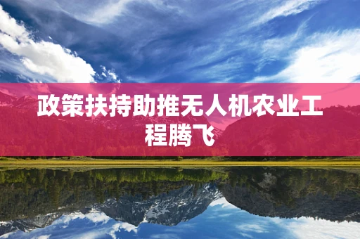 政策扶持助推无人机农业工程腾飞