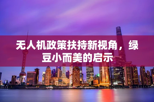 无人机政策扶持新视角，绿豆小而美的启示
