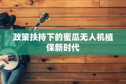 政策扶持下的蜜瓜无人机植保新时代