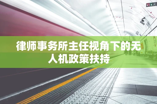 律师事务所主任视角下的无人机政策扶持