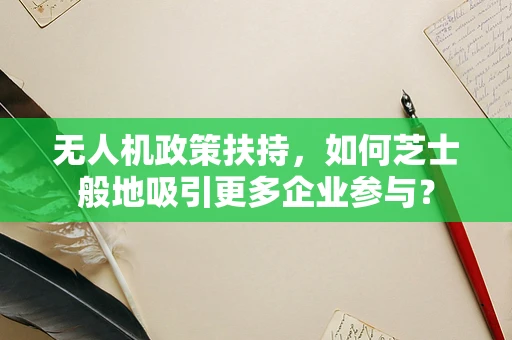 无人机政策扶持，如何芝士般地吸引更多企业参与？