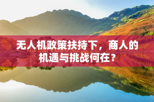 无人机政策扶持下，商人的机遇与挑战何在？