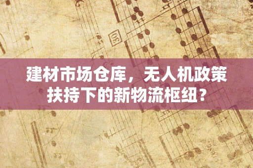 建材市场仓库，无人机政策扶持下的新物流枢纽？