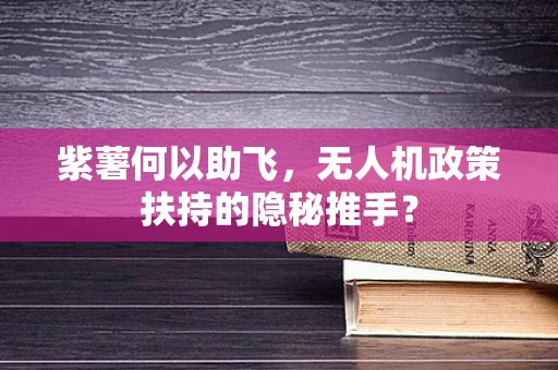 紫薯何以助飞，无人机政策扶持的隐秘推手？