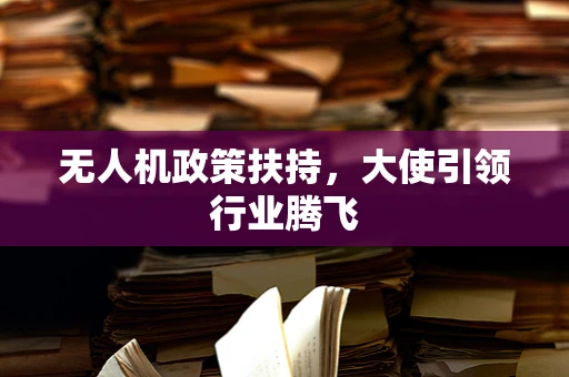 无人机政策扶持，大使引领行业腾飞