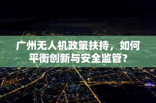 广州无人机政策扶持，如何平衡创新与安全监管？