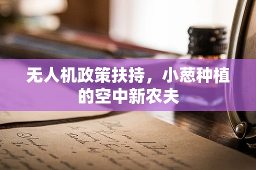 无人机政策扶持，小葱种植的空中新农夫