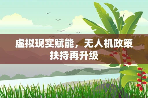 虚拟现实赋能，无人机政策扶持再升级