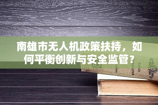 南雄市无人机政策扶持，如何平衡创新与安全监管？