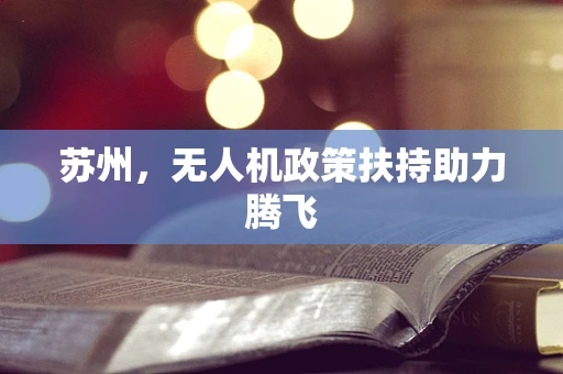 苏州，无人机政策扶持助力腾飞