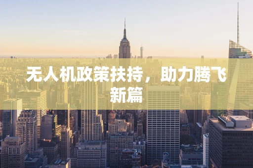 无人机政策扶持，助力腾飞新篇