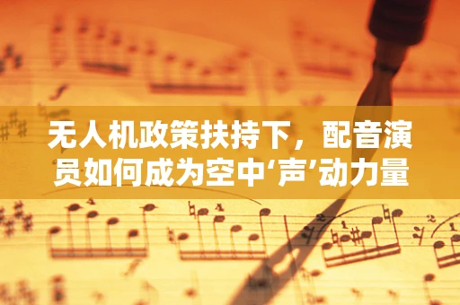无人机政策扶持下，配音演员如何成为空中‘声’动力量？