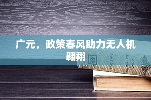 广元，政策春风助力无人机翱翔